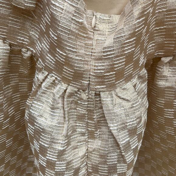 Jacquie The Label Milkmaid Babydoll Gold Metallic Milk Maid Dress Small Regency - Picture 9 of 11